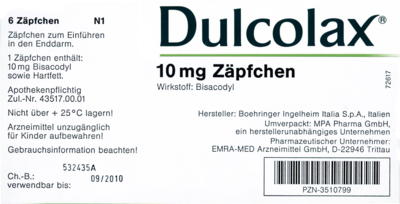 DULCOLAX 10 mg Zäpfchen