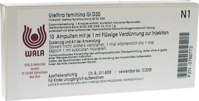 URETHRA feminina GL D 30 Ampullen