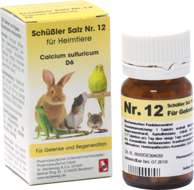 SCHÜSSLER SALZ Nr.12 Calcium sulf.D 6 f.Heimtiere